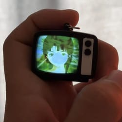 mini retro tv anime keychain bag charm for cosplay fans