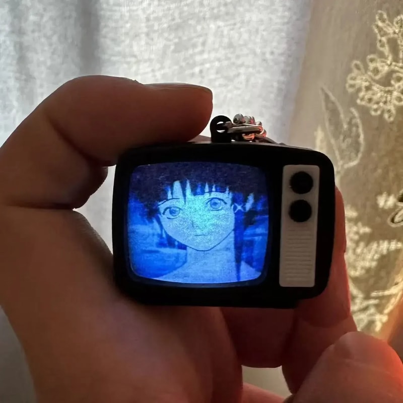 Mini Retro TV Anime Keychain Bag Charm For Cosplay Fans 1