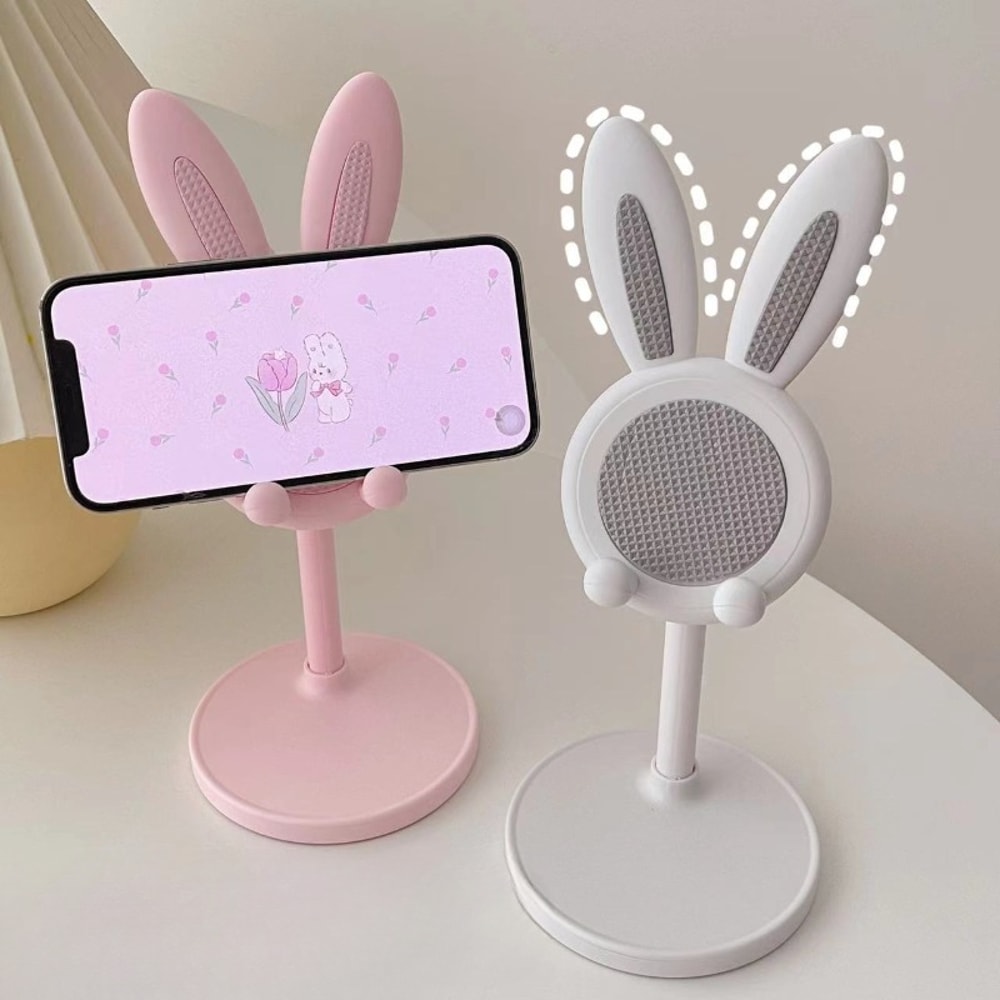 Cute Rabbit Adjustable Phone Stand For Desk 0