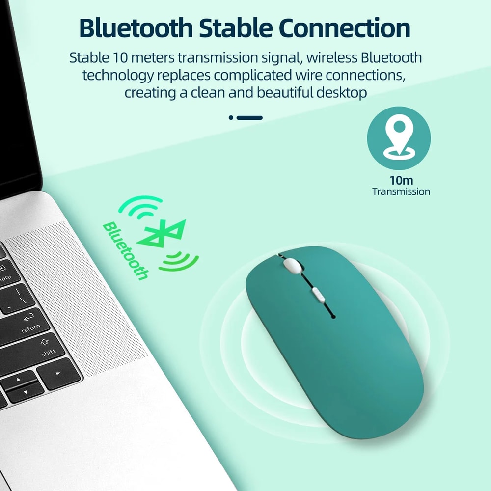 Ergonomic Bluetooth Wireless Mouse For Laptop Tablet Silent Portable Multi Device Mouse 2