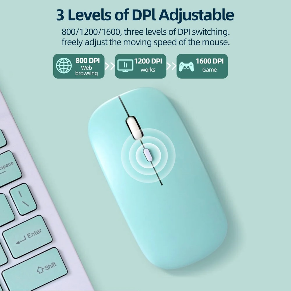 Ergonomic Bluetooth Wireless Mouse For Laptop Tablet Silent Portable Multi Device Mouse 4