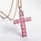 Gold Multicolor Crystal Cross Necklace for Women