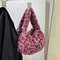 Leopard Print Plush Shoulder Tote Bag for Women
