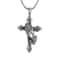 Mens Cross Necklace with Praying Hands Stainless Steel Faith Pendant