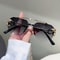 Rimless Pilot Sunglasses with Gradient Lenses
