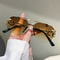 Rimless Pilot Sunglasses with Gradient Lenses