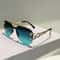 Rimless Pilot Sunglasses with Gradient Lenses