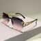 Rimless Pilot Sunglasses with Gradient Lenses