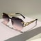 Rimless Pilot Sunglasses with Gradient Lenses