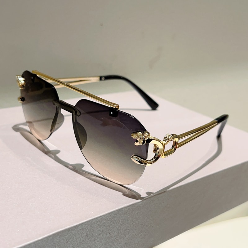 Rimless Pilot Sunglasses with Gradient Lenses