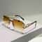 Rimless Pilot Sunglasses with Gradient Lenses