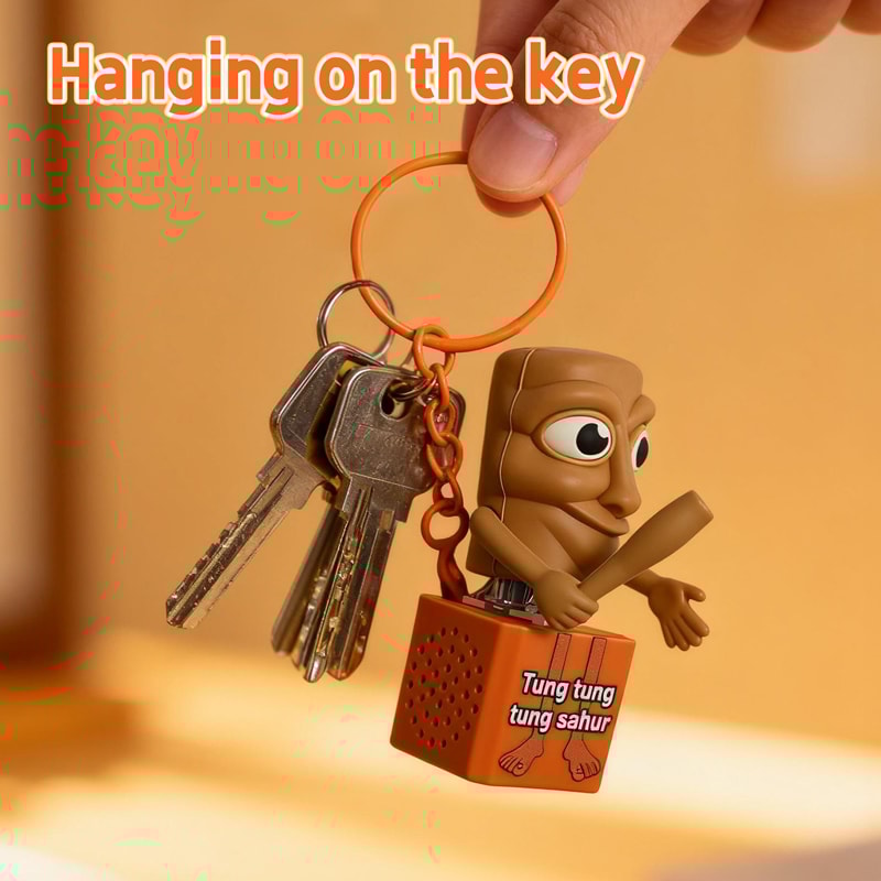 Luminous Wooden Stickman Anime Keychain Glow in the Dark Cute Pendant Gift