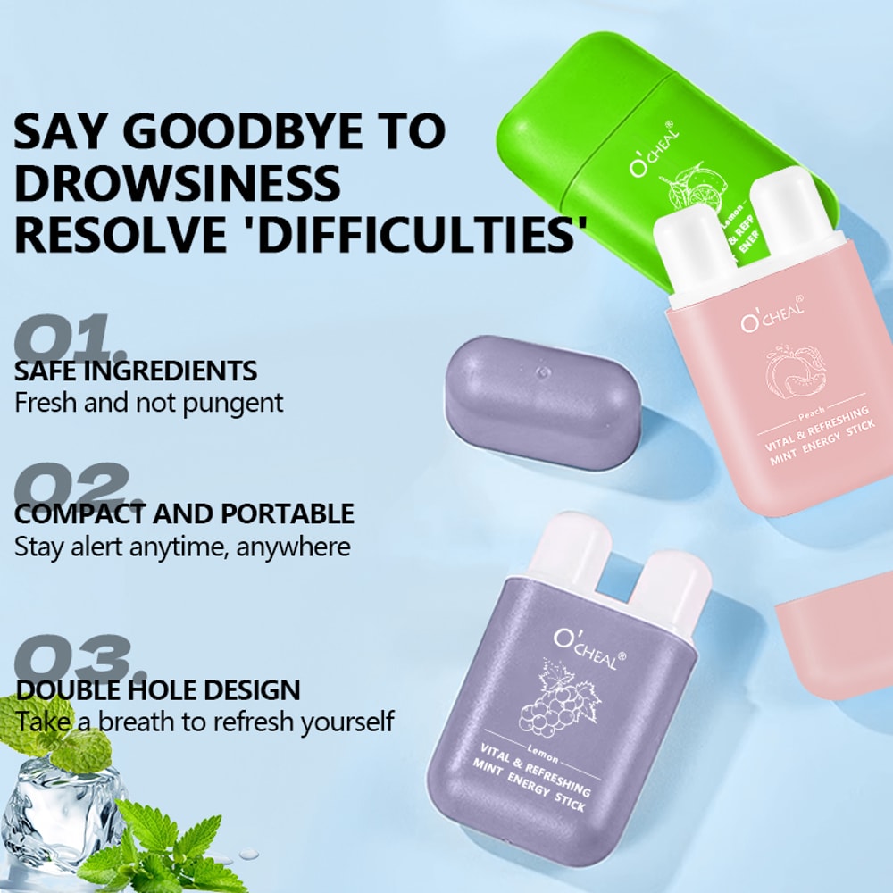 Fresh Mint Double Hole Energy Stick Portable Aromatherapy Nasal Inhaler 3