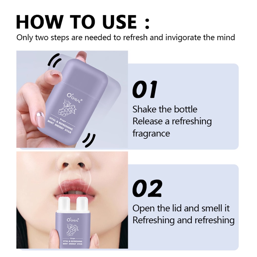 Fresh Mint Double Hole Energy Stick Portable Aromatherapy Nasal Inhaler 4