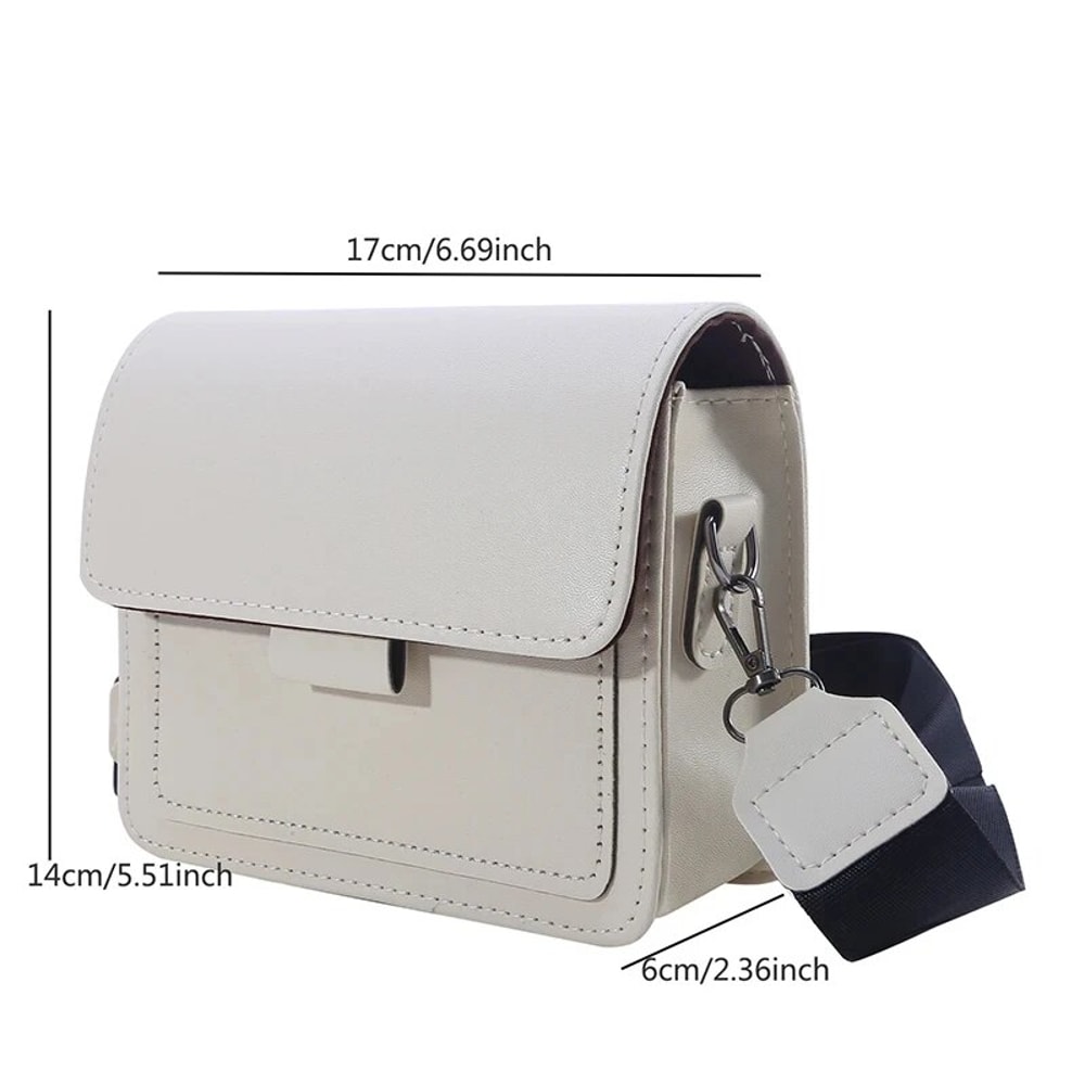 Classic PU Leather Crossbody Bag for Women Small Flap Travel Handbag