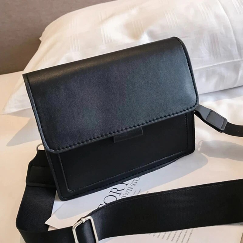 Classic PU Leather Crossbody Bag for Women Small Flap Travel Handbag
