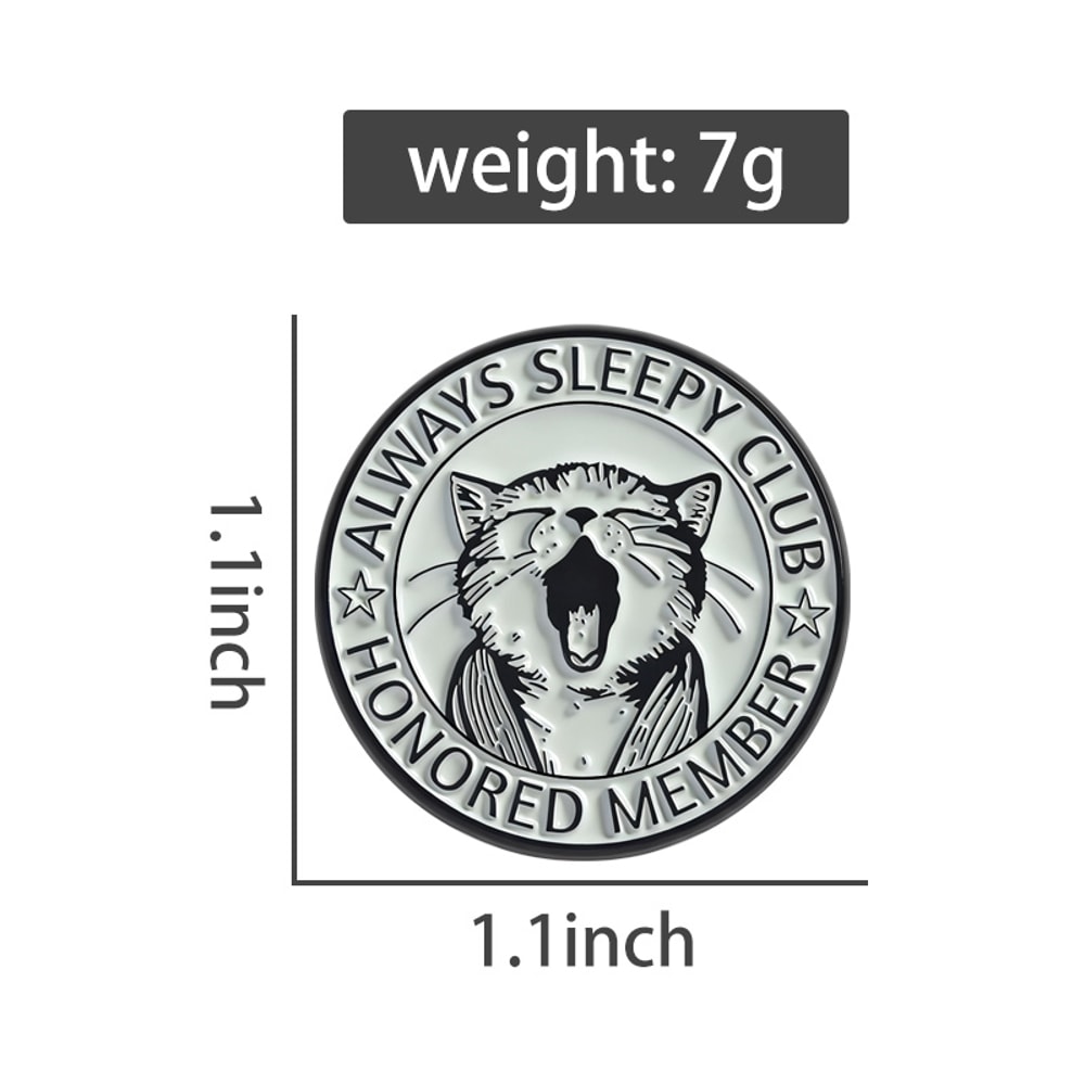 Sleepy Cat Enamel Pin Cute Cat Brooch Lapel Badge Gift