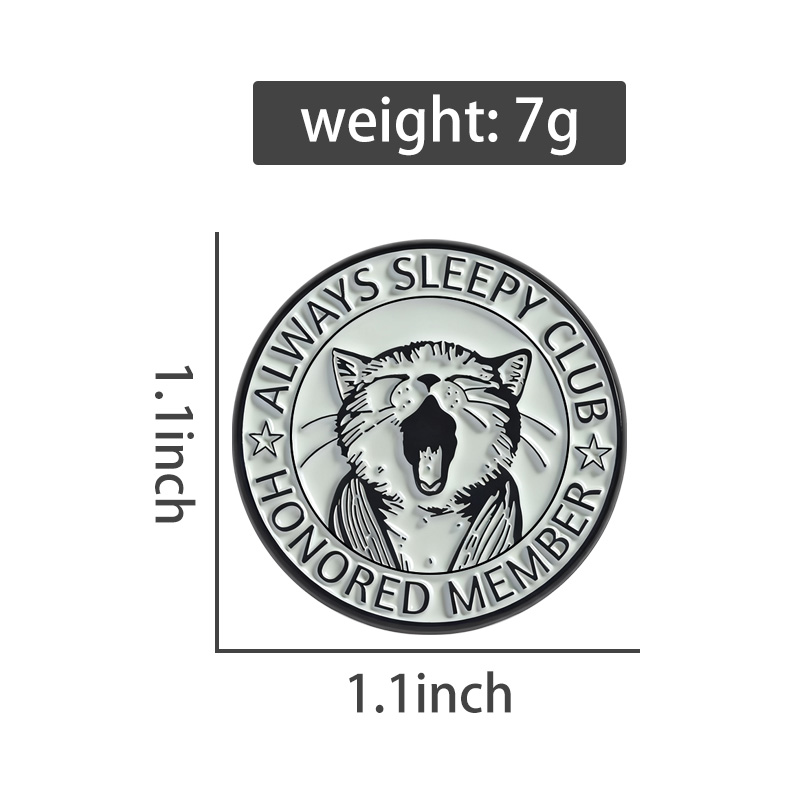 Sleepy Cat Enamel Pin Cute Cat Brooch Lapel Badge Gift