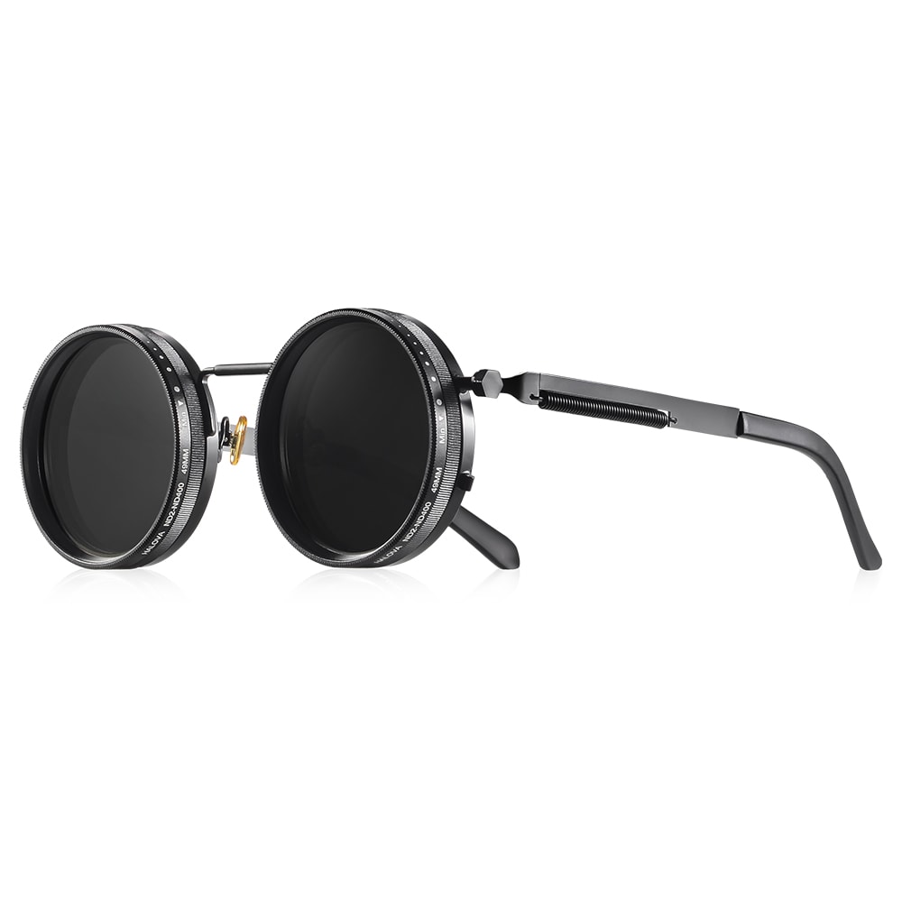 Adjustable Tint Polarized Round Sunglasses With Protection 0