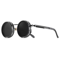 adjustable tint polarized round sunglasses with protection