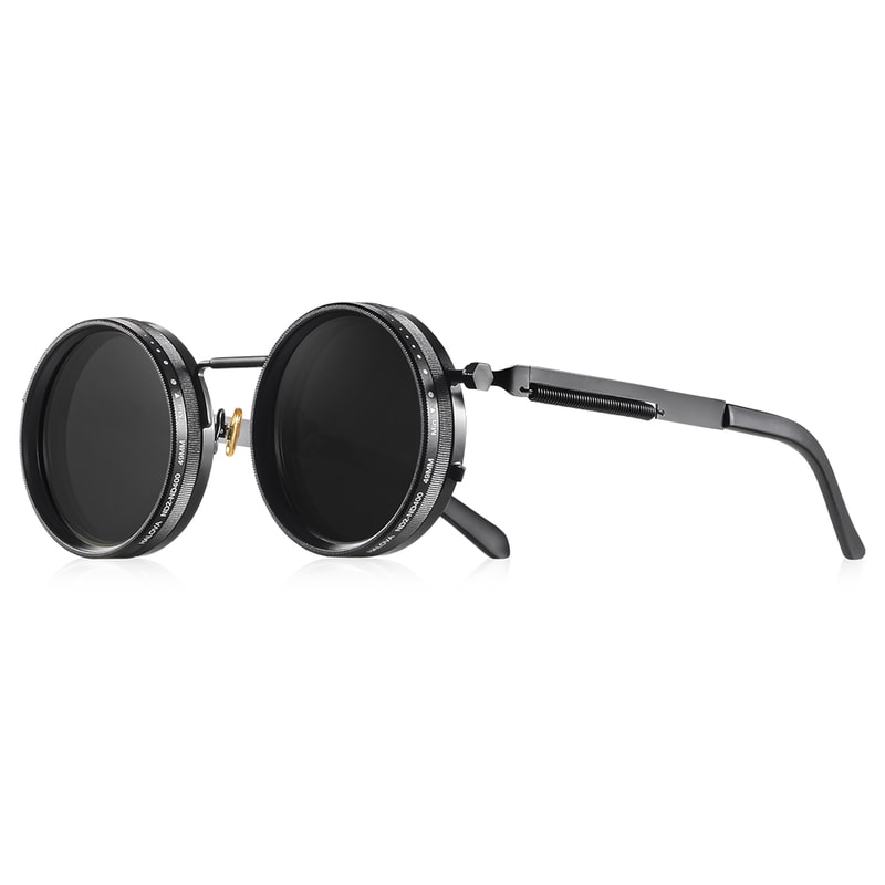 Adjustable Tint Polarized Round Sunglasses With Protection 0