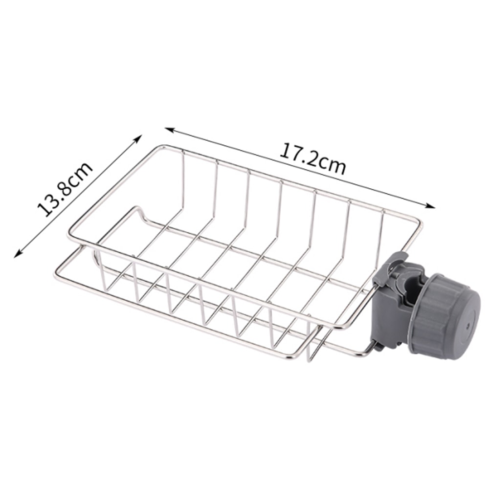 Flexible Faucet Sink Organizer Rack With Drain Tray Sponge Holder For Clutter Free Kitchen Storage 0