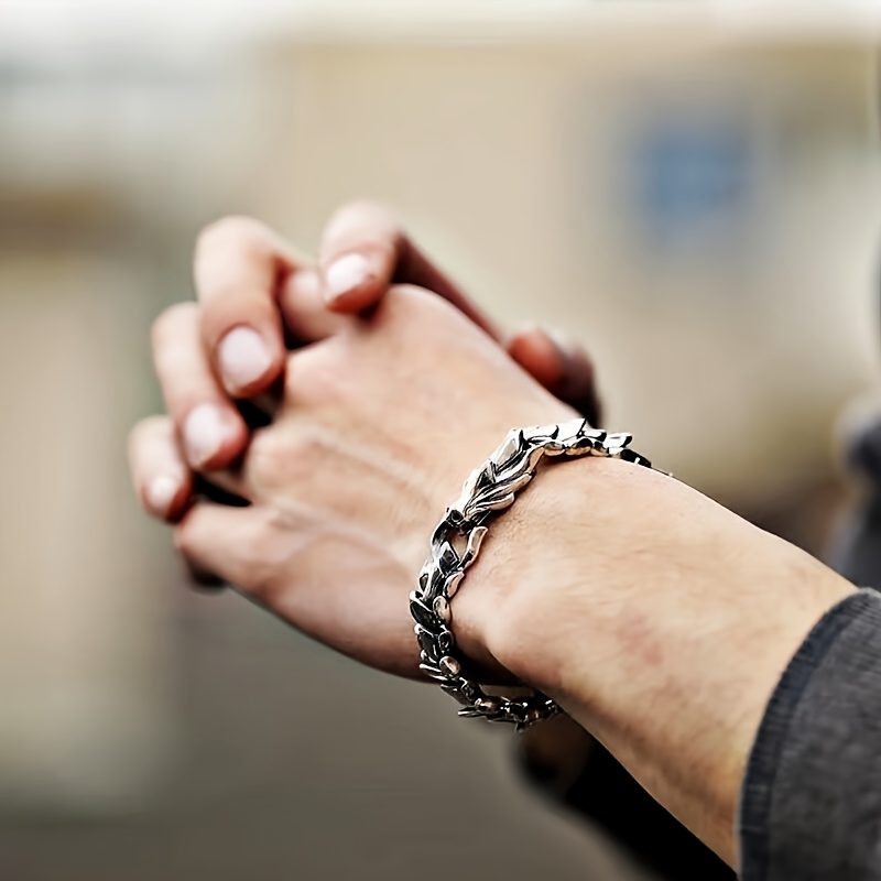 Viking Dragon Bracelet For Men Vintage Punk Hip Hop Bangle 2