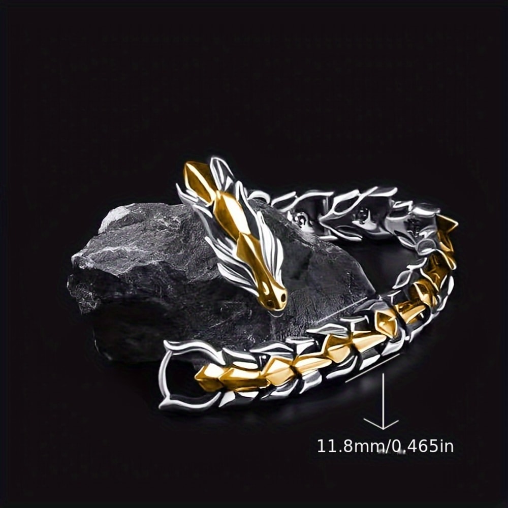 Viking Dragon Bracelet For Men Vintage Punk Hip Hop Bangle 6