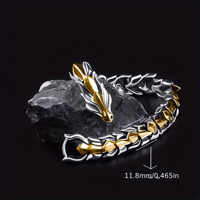 Viking Dragon Bracelet For Men Vintage Punk Hip Hop Bangle 6