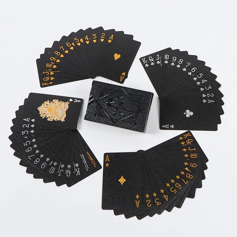 Black Gold Waterproof Playing Cards Luxury Plastic Poker Deck