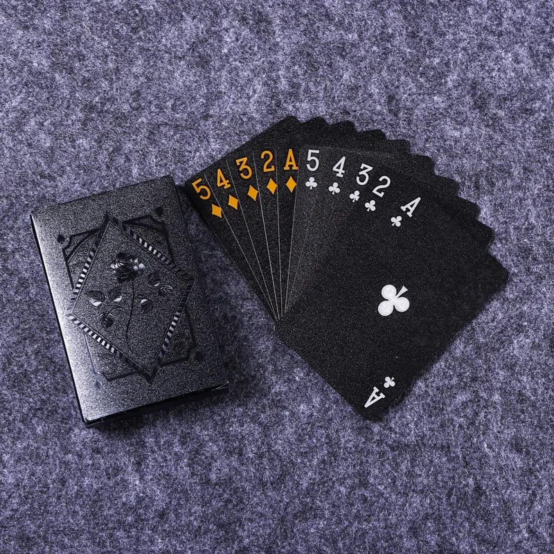 Black Gold Waterproof Playing Cards Luxury Plastic Poker Deck