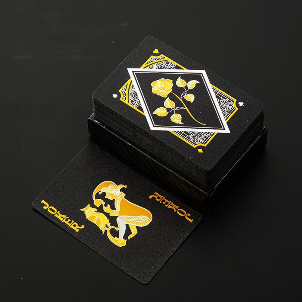 Black Gold Waterproof Playing Cards Luxury Plastic Poker Deck