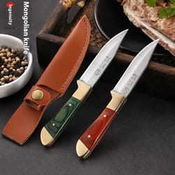 copper head camping steak knife for bbq meat cutting