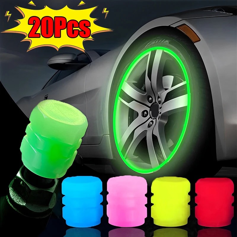 GlowRide Luminous Tire Valve Caps For Cars Motorcycles And Bikes 0
