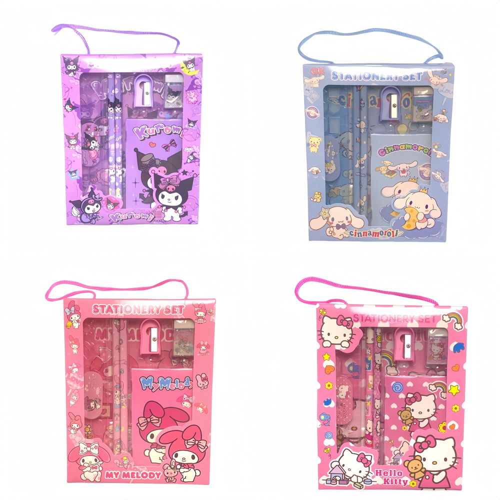 Sanrio Stationery Gift Box with Hello Kitty My Melody Kuromi Cinnamoroll