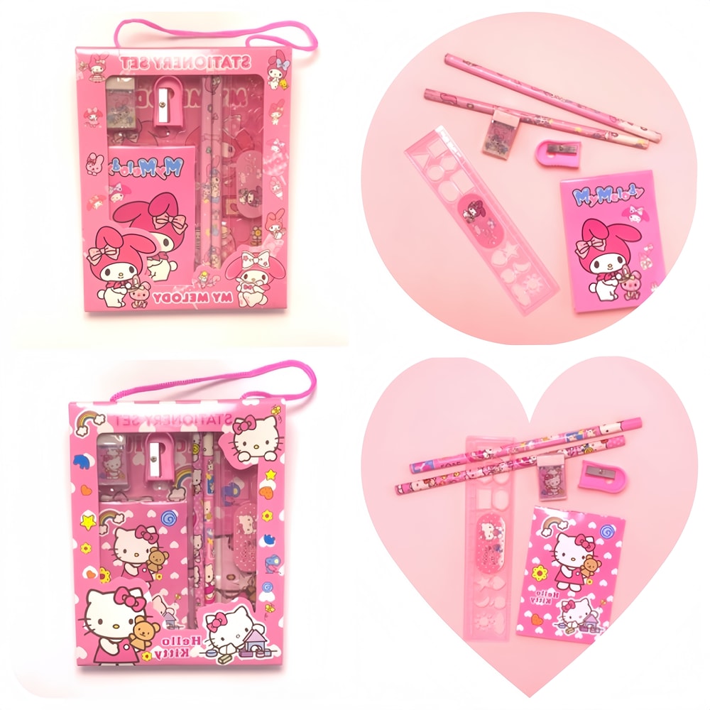 Sanrio Stationery Gift Box with Hello Kitty My Melody Kuromi Cinnamoroll