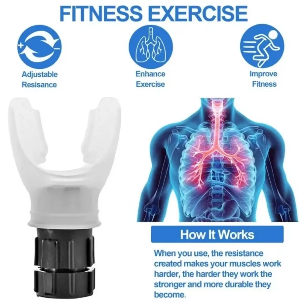 Portable Breathing Exercise Device Adjustable Lung Exerciser For Breath Fitness 3