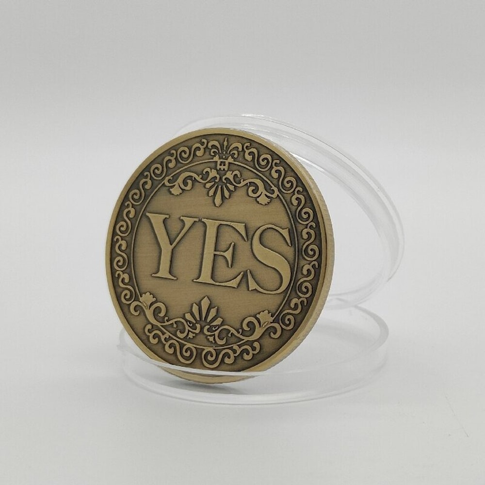 Bronze Yes No Decision Coin Challenge Coin for Games Gifts and Collectors