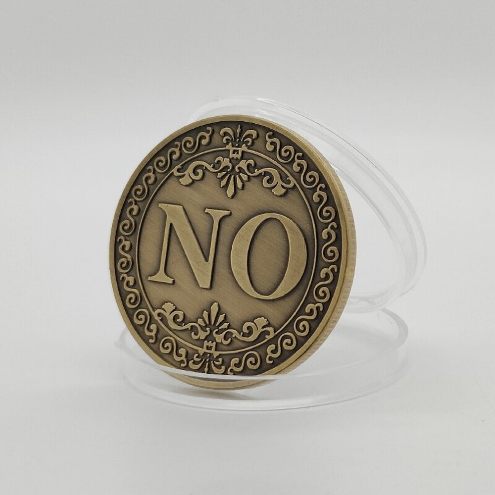 Bronze Yes No Decision Coin Challenge Coin for Games Gifts and Collectors