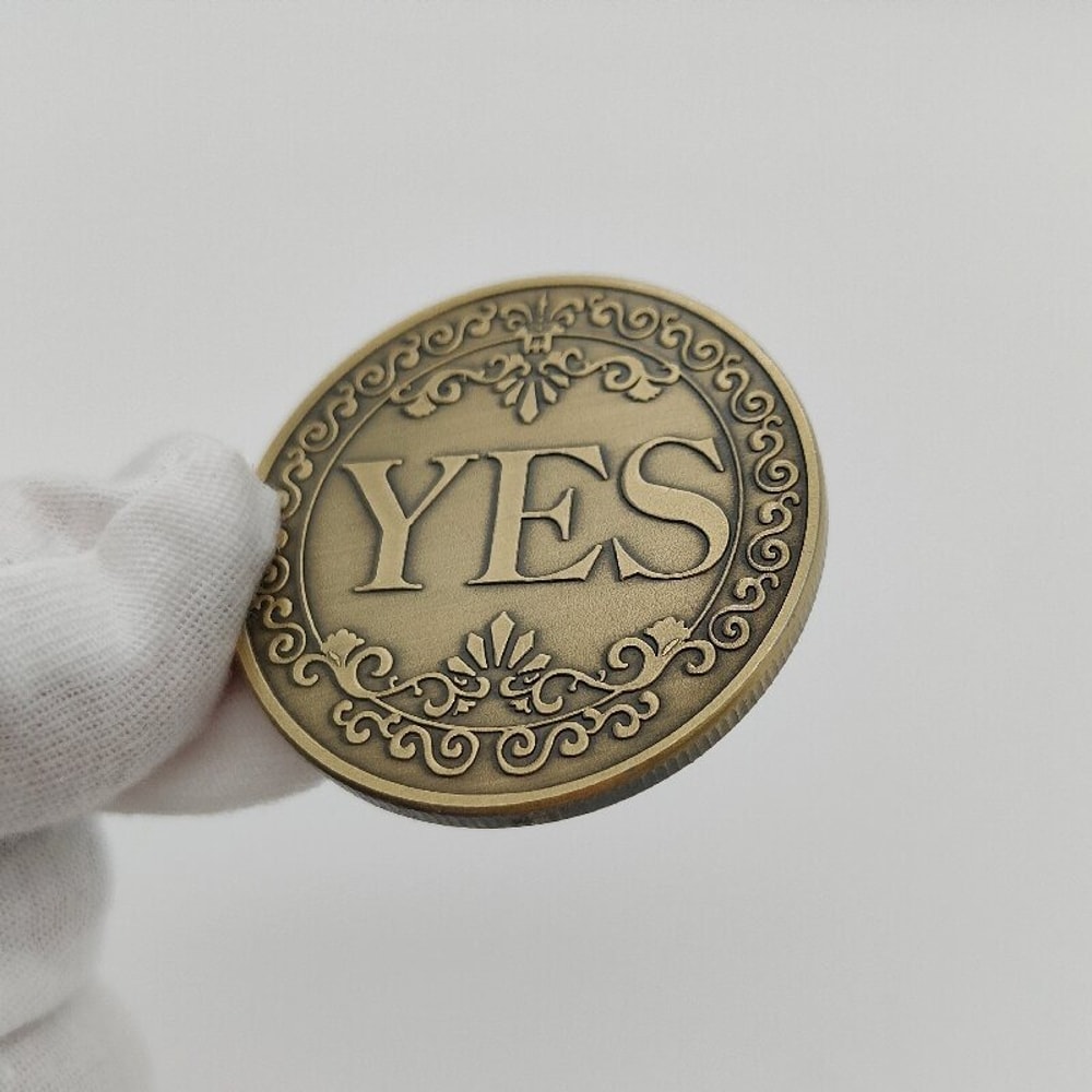 Bronze Yes No Decision Coin Challenge Coin for Games Gifts and Collectors