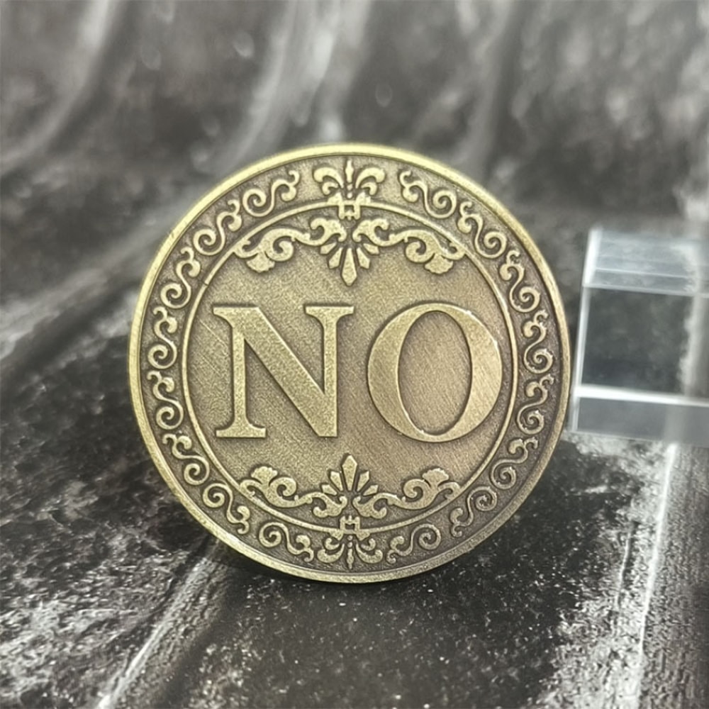 Bronze Yes No Decision Coin Challenge Coin for Games Gifts and Collectors