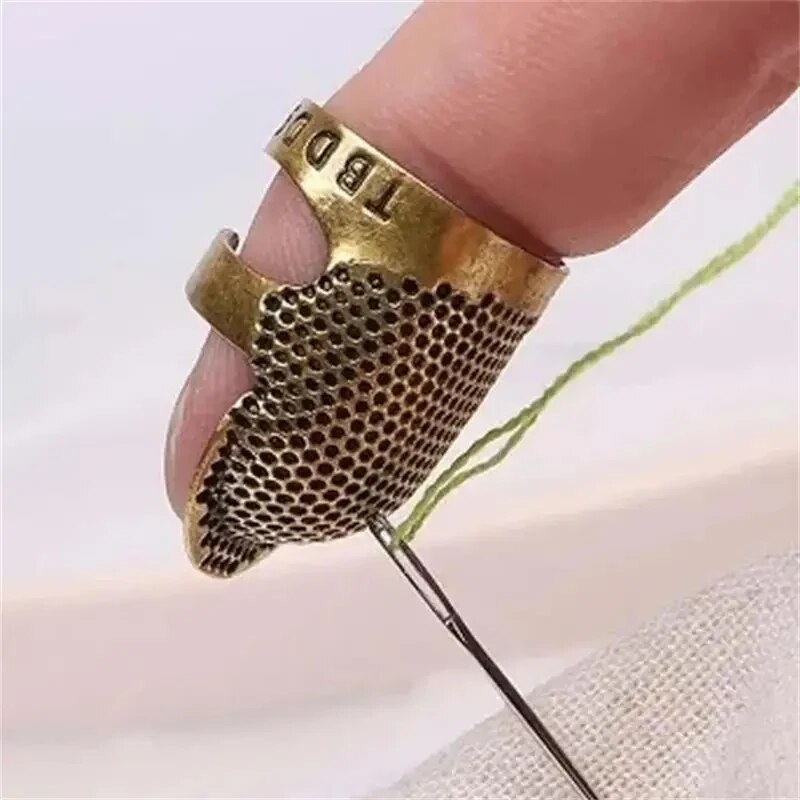 Adjustable Sewing Thimble Non Slip Needle Presser Ring 0