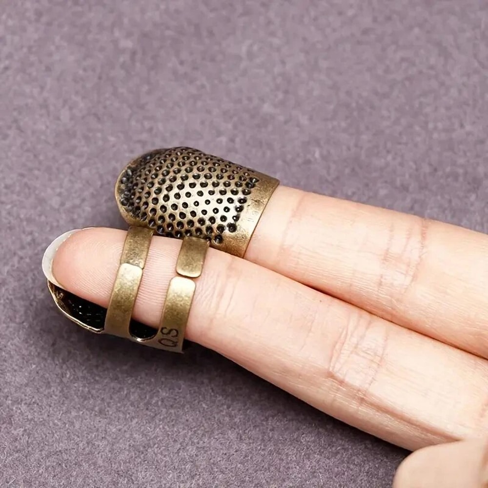 Adjustable Sewing Thimble Non Slip Needle Presser Ring 2