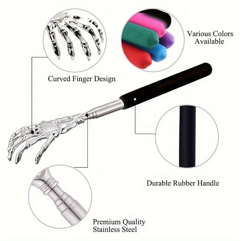Portable Extendable Back Scratcher Stainless Steel Telescoping Back Massager 1