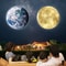 Moon Earth Galaxy Projector Night Light for Bedroom Ceiling
