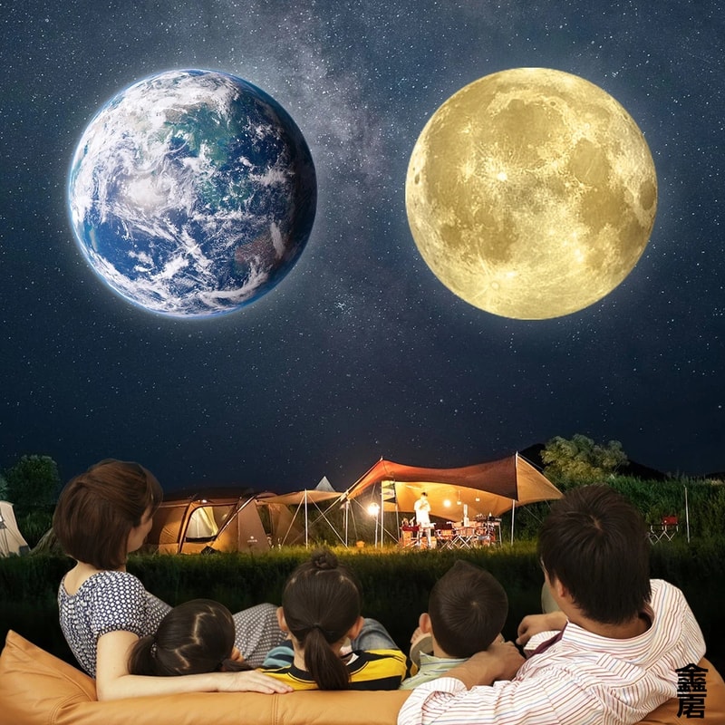 Moon Earth Galaxy Projector Night Light for Bedroom Ceiling