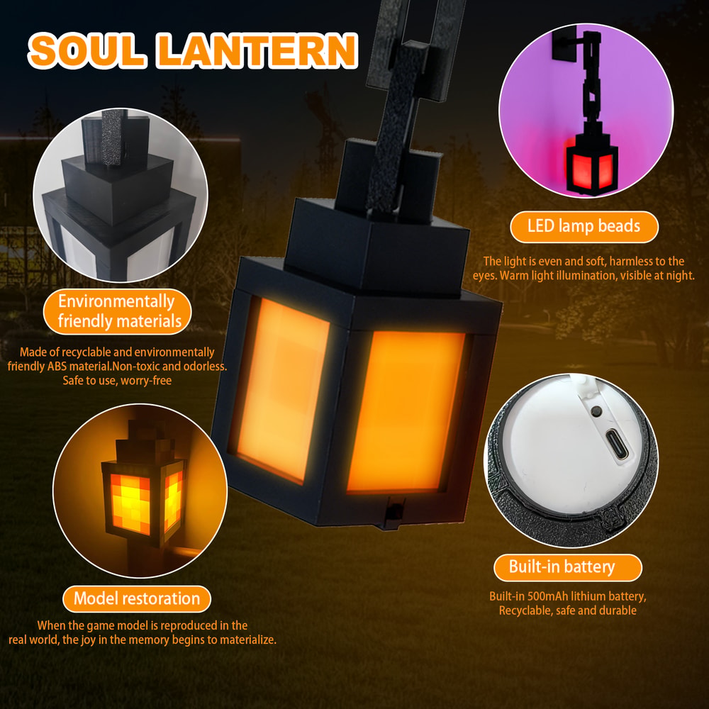 Pixel Lantern Night Light With Remote For Gaming Room Decor 3