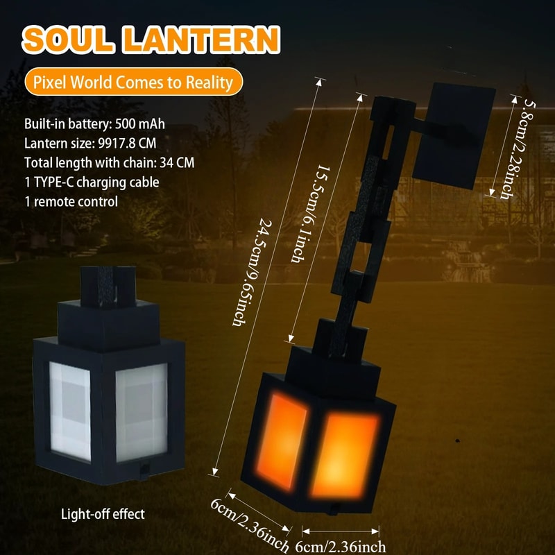 Pixel Lantern Night Light With Remote For Gaming Room Decor 4