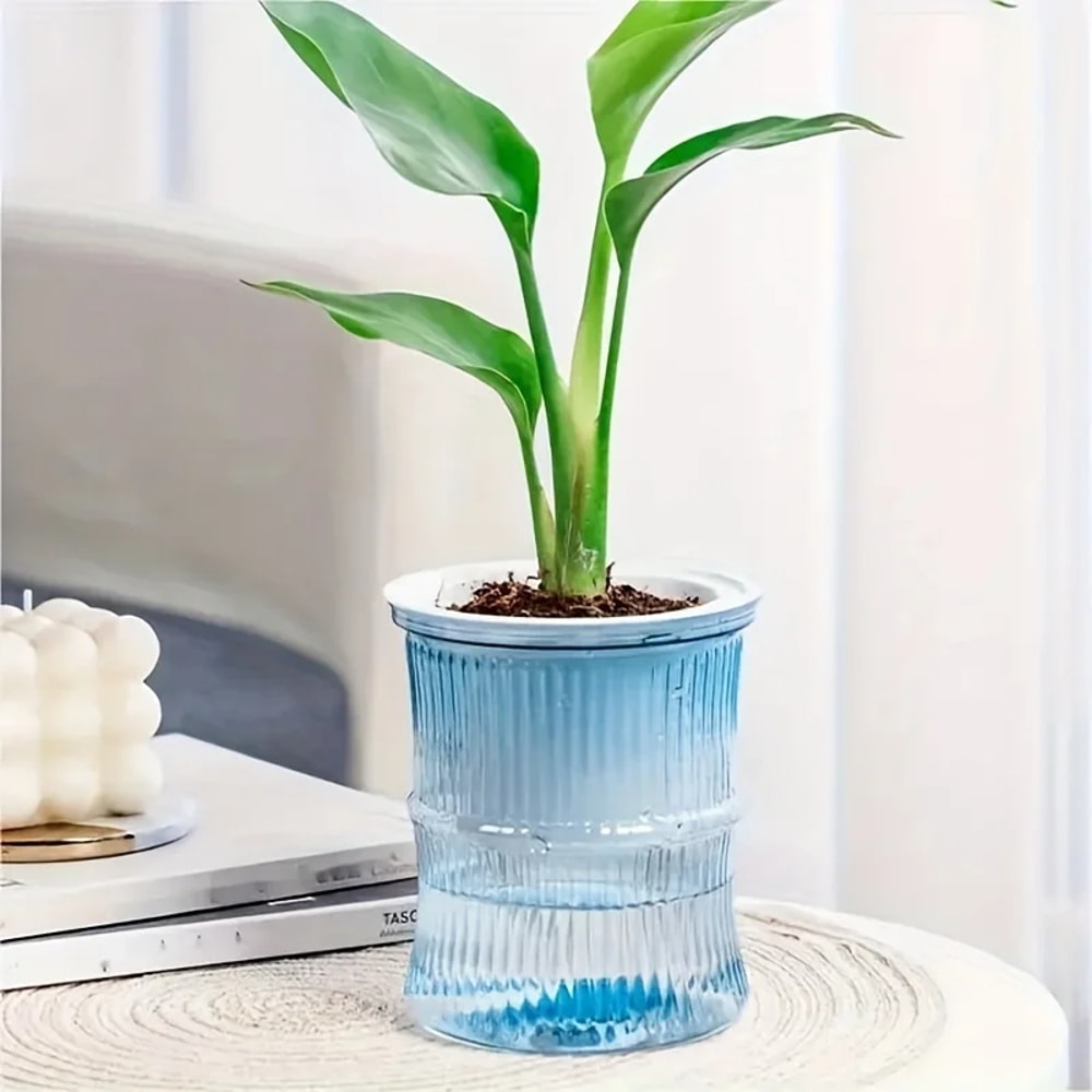 Self Watering Hydroponic Flower Pot Automatic Double Layer Planter For Effortless Indoor Plant Care 7
