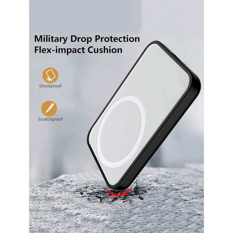 Premium TPU Charging Case Protector For Apples MagSafe Wireless Power Bank Black 3
